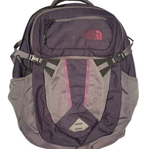 The North Face Dark Purple Gray Recon Flex Vent Laptop Backpack Multi Pocket